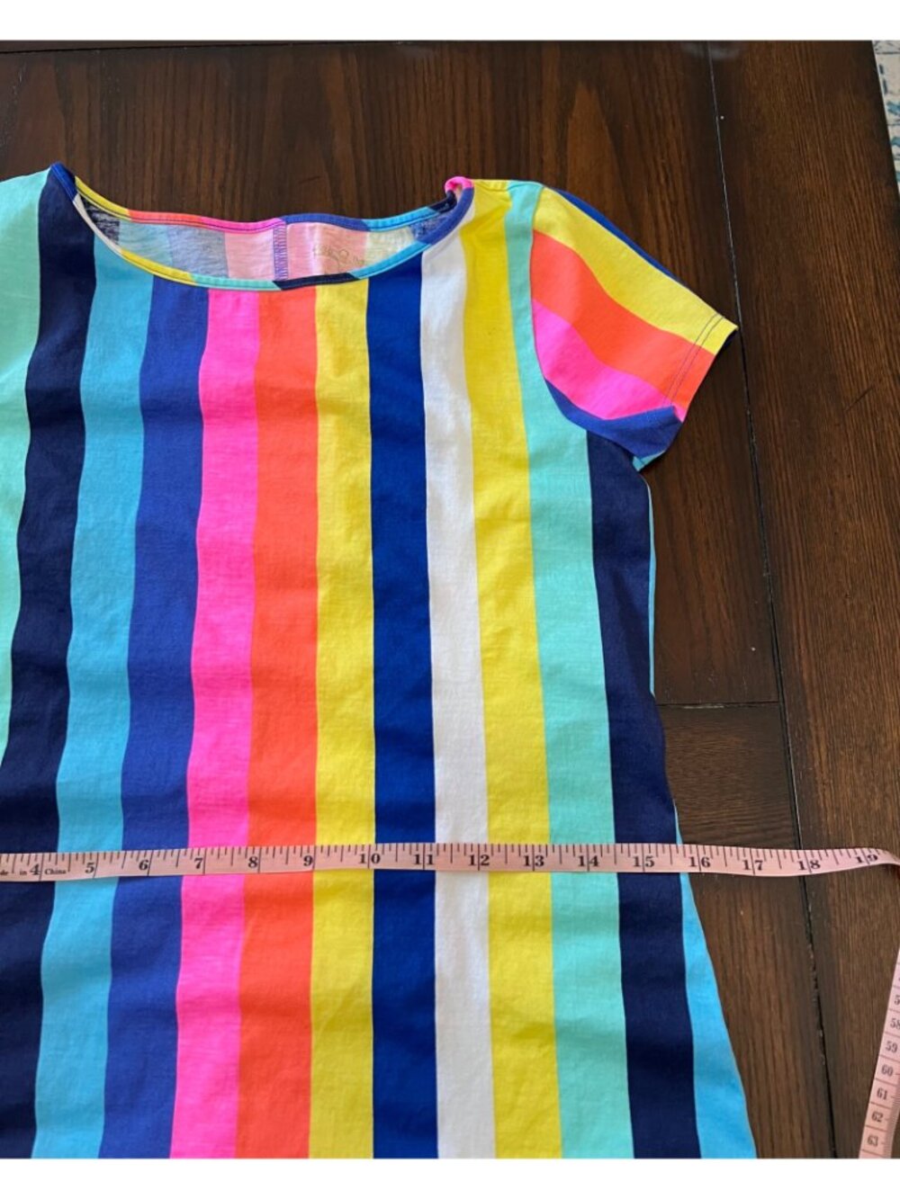 Lilly Pulitzer Marlowe Dress Rainbow Stripe T-Shirt Sheath Knit Jersey Dress XS - Picture 8 of 8